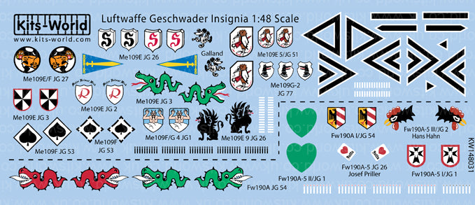 Kits-World KW148031 1:48 Luftwaffe Geschwader Insignia