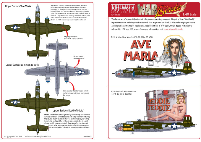 Kits-World KW148035 1:48 North-American B-25J Mitchell