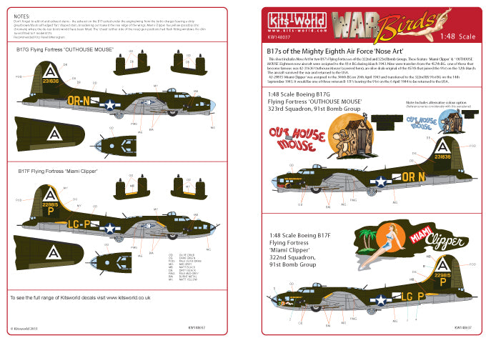 Kits-World KW148037 1:48 Boeing B-17F/G Flying Fortress