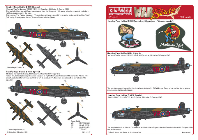 Kits-World KW148047 1:48 Handley-Page Halifax B.II Special 419 Squadron