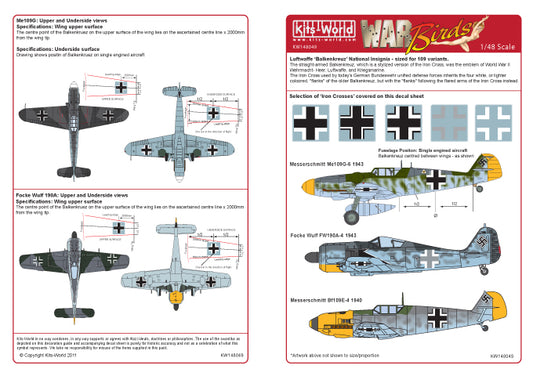 Kits-World KW148049 1:48 Luftwaffe Balkenkreuz National Insignia