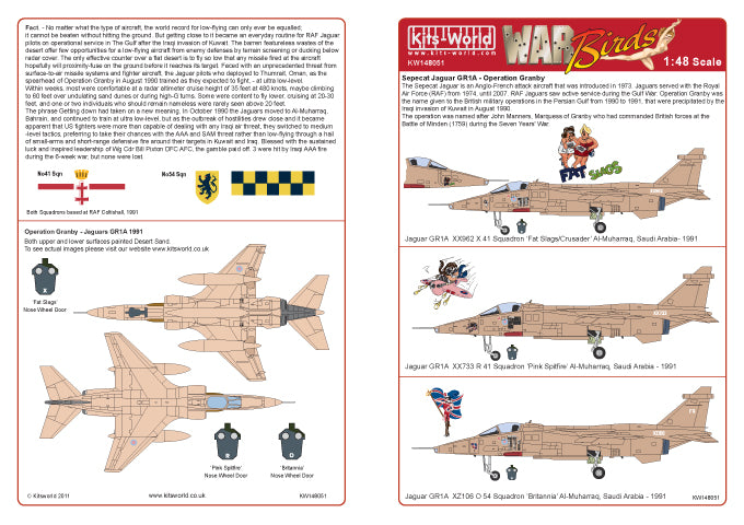 Kits-World KW148051 1:48 Sepecat Jaguar GR.1A Desert Storm Nose Art