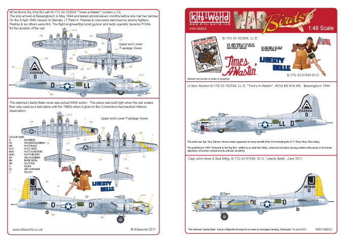 Kits-World KW148053 1:48 Boeing B-17G Flying Fortress 91st BG