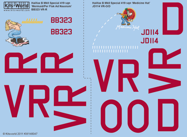 Kits-World KW148047 1:48 Handley-Page Halifax B.II Special 419 Squadron