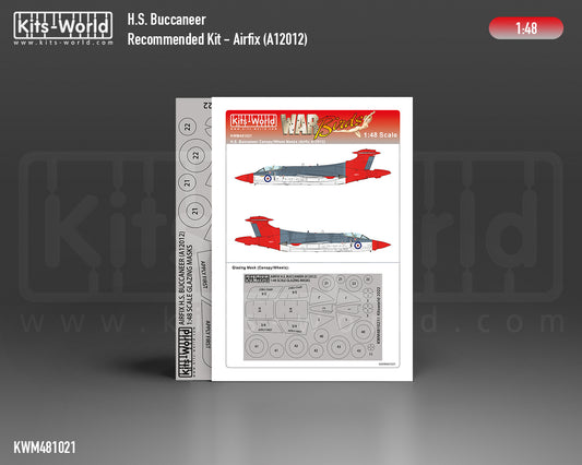 Kits-World M481021 1:48 Blackburn Buccaneer S.2C/D Canopy & Wheels Paint Mask (Outside Only)