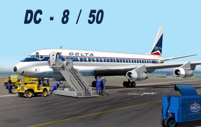 Mach 2 GP110DEL 1:72 Douglas DC-8-50 Delta Air Lines