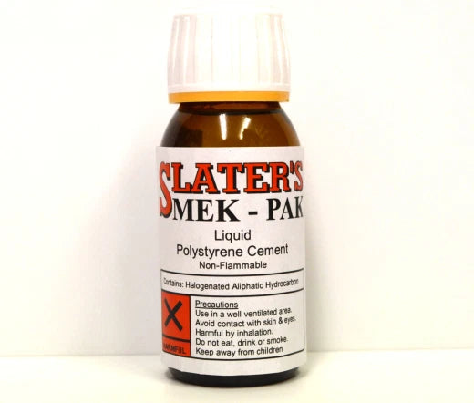Slaters MEK-PAK 0502 50ml liquid polystyrene cement/glue in glass bottle