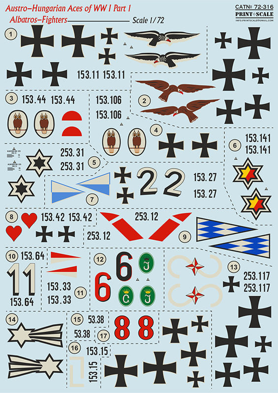 Print Scale 72316 1:72 Austro-Hungarian Aces of WWI Albatros-Fighters Part 1