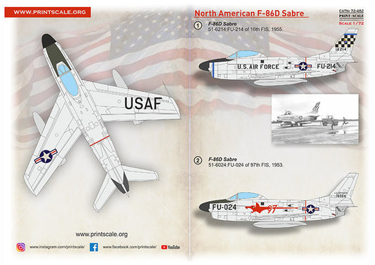 Print Scale 72482 1:72 North-American F-86D Sabre