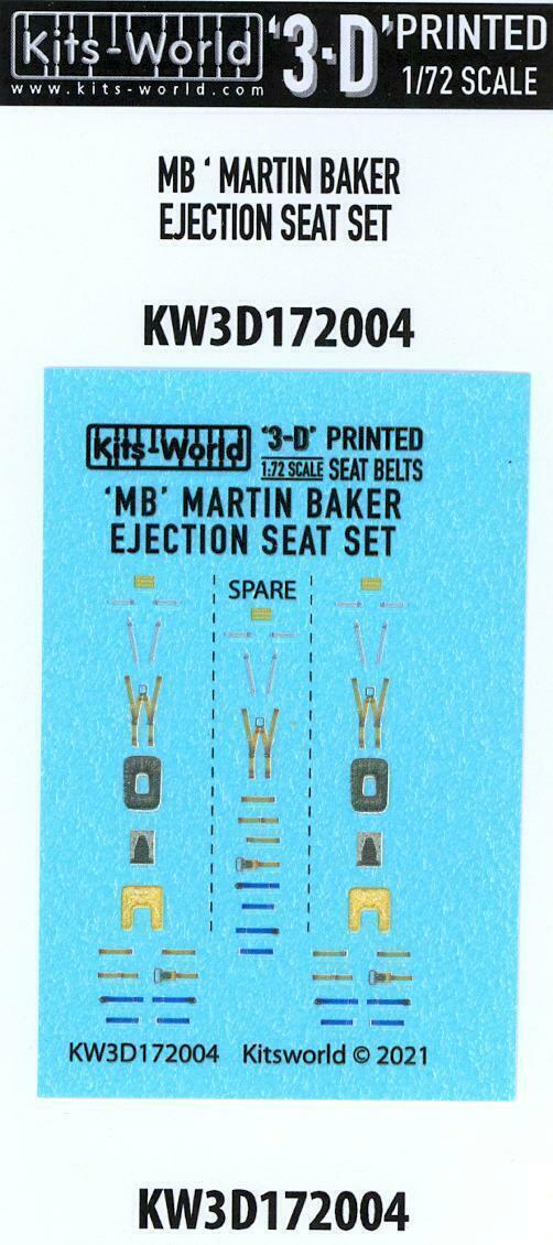 Kits-World 3D172004 1:72 Full Colour 3D Decals - Martin Baker Ejection Seat Belt Set