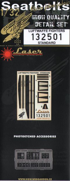 HGW 132501 1:32 Luftwaffe Fighters Early Version Seatbelts