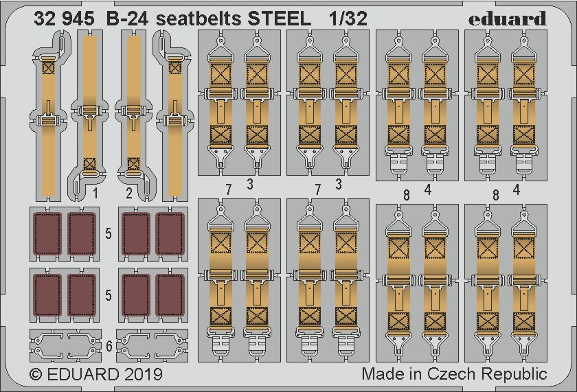 Eduard 32945 1:32 Consolidated B-24D/B-24J Liberator Seatbelts STEEL