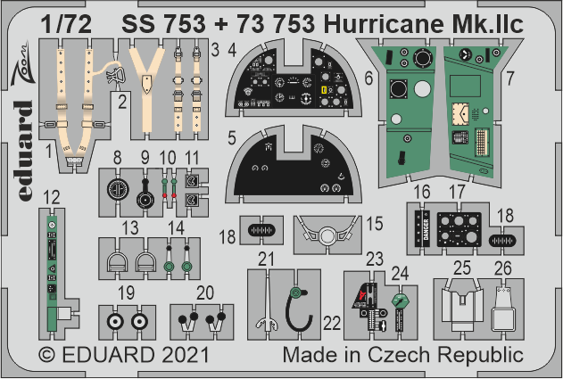 Eduard 73753 1:72 Hawker Hurricane Mk.IIc