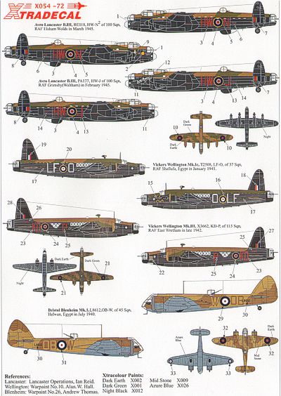 Xtradecal 72054 1:72 RAF Bomber Command Part 1